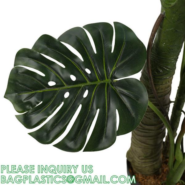 Artificial Monstera Deliciosa Plant, 5ft Potted Faux Tree with 15 Verdant Fake Leaves, Swiss Cheese Plant for Home