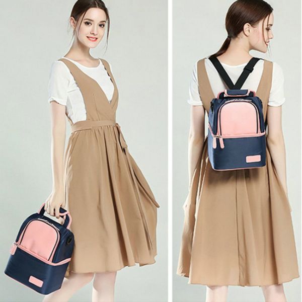 Women's Trendy School Backpacks , Double Layer Backpack Lunch Cooler