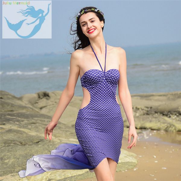 Fish Scales Mermaid Tail Swimsuit , Mermaid Tail Dress 3 Colors 5 Sizes