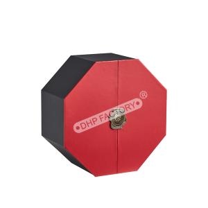Premium Octago Cosmetic Doule Open Box Metal Logo EVA Insert For Luxury Gift Box