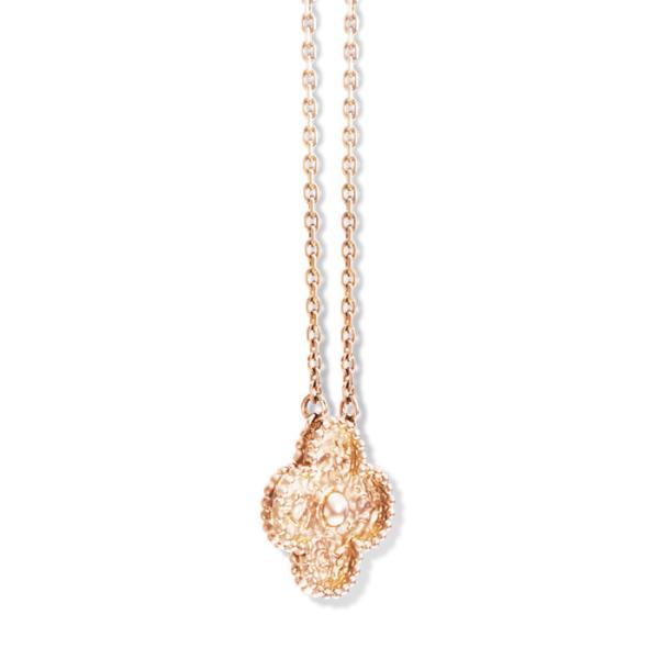 Wholesale Cheap VCA Vintage Alhambra pendant 18K pink gold Necklace VCARN9ZS00