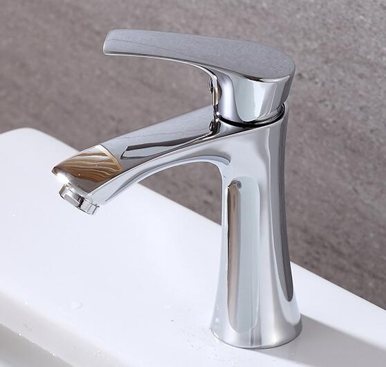 Brass Cartridge Bathroom Cold Only Faucets In SN Chrome