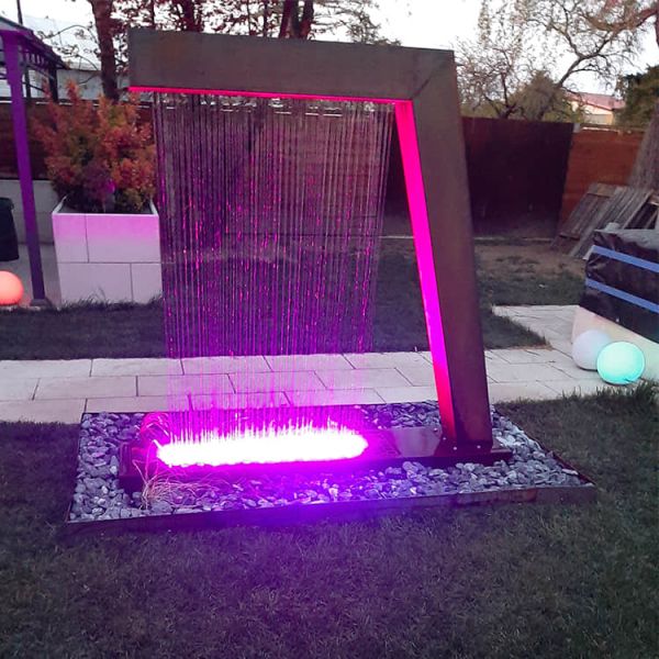 Tall 8ft Corten Steel Rain Curtain Water Feature Garden SGS Rusty