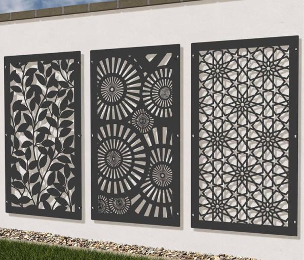 Indoor laser cut privacy screens room dividers Laser cut metal panels Decorative fence panels Laser cut steel screens