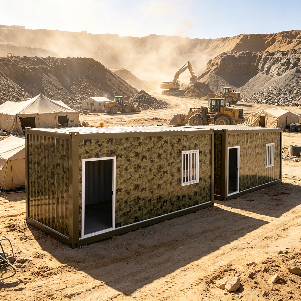 Construction Site Quick Install Foldable Container House Steel Frame Windproof for Worker Dormitory Temporary Office