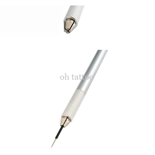 Aluminium Alloy Manual Tattoo Pen Permanent Makeup With Round Lock Head