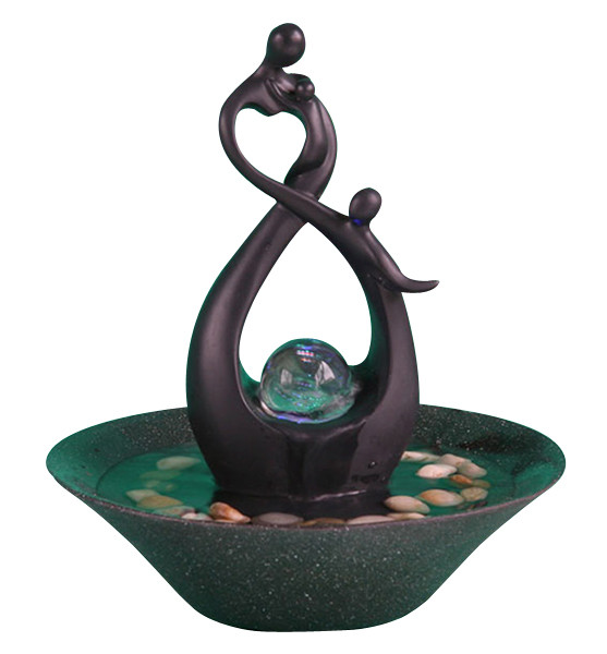 10' Happy Family Table Top Water Fountains Sculpture Water Fountain With Fengshui Ball