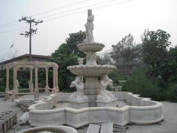 Big Statue Carved Stone Marble Water Pool Fountain Outdoor