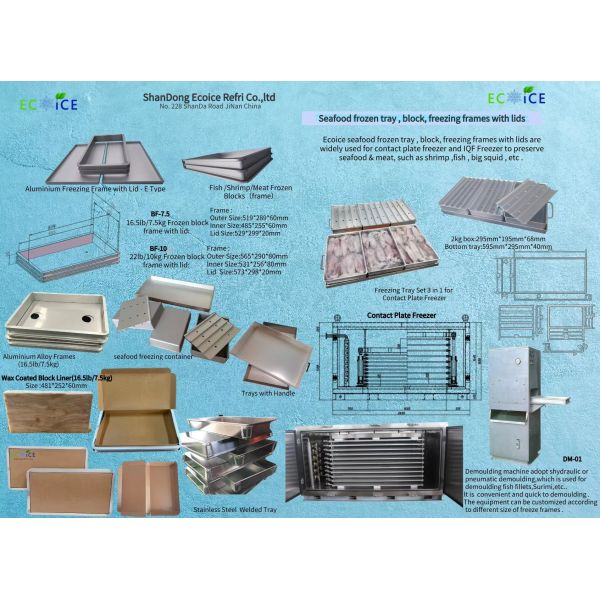Food Grade Rectangular Aluminum Seafood Frozen Storage Box Container Freezing Tray