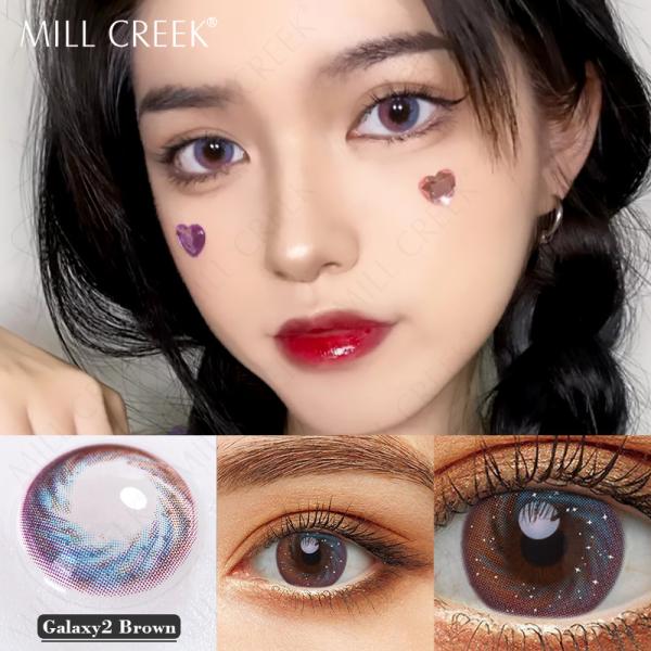 Custom Amethyst Colored Contacts Cosmetic Eye Lenses On Brown Eyes