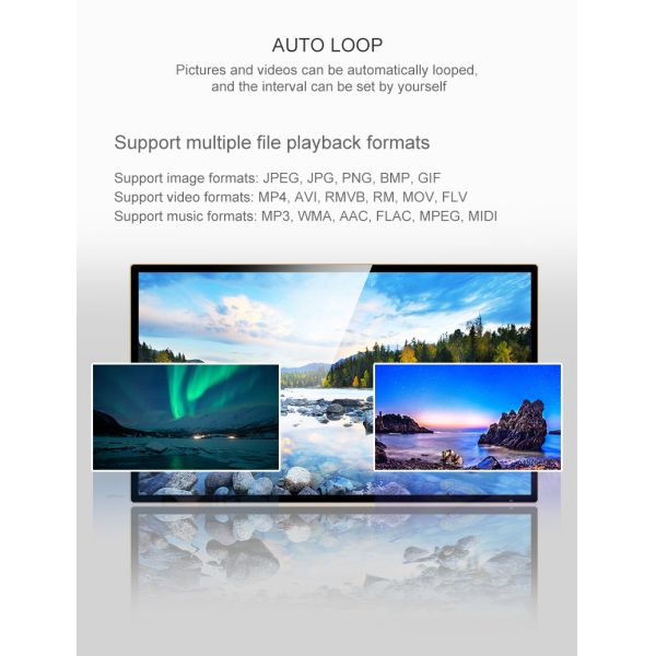 1920x1080 75 inch HD TV Propaganda Milk Tea Shop 55 Inch Lcd Display Screen