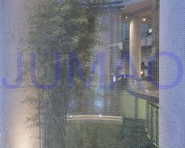 Interior / Exterior Hotel Metal Ring Curtain Fireproof With 0.8 Mm Thickness