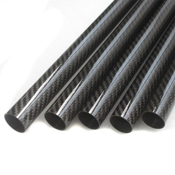 Anti Corrosion 500mm Black Carbon Fiber Tube Plain Weave