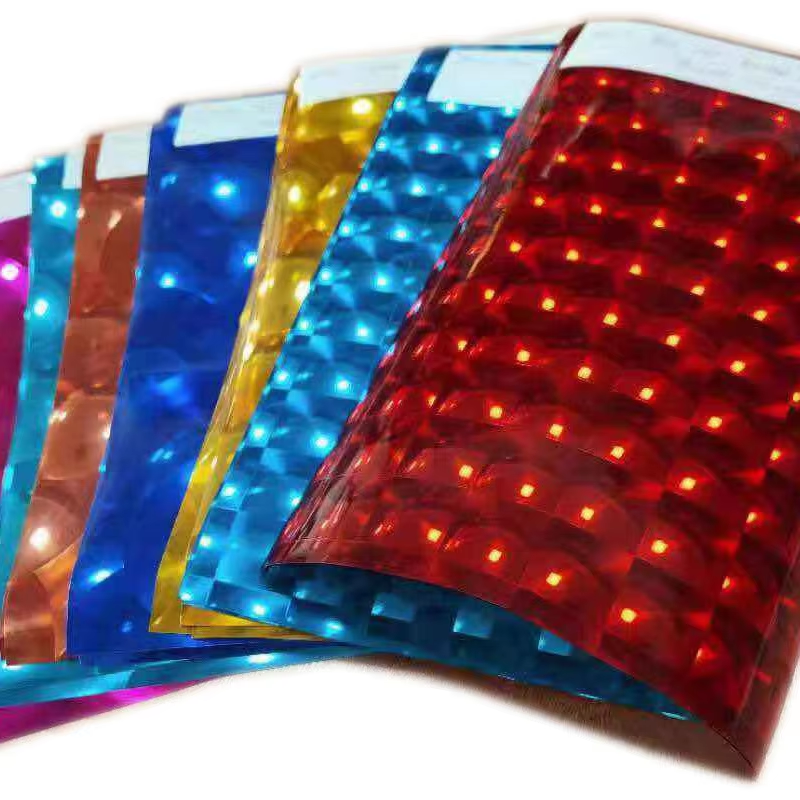 Película de lente metalizada 3D de ojo de gato colorido PET para decoración y embalaje