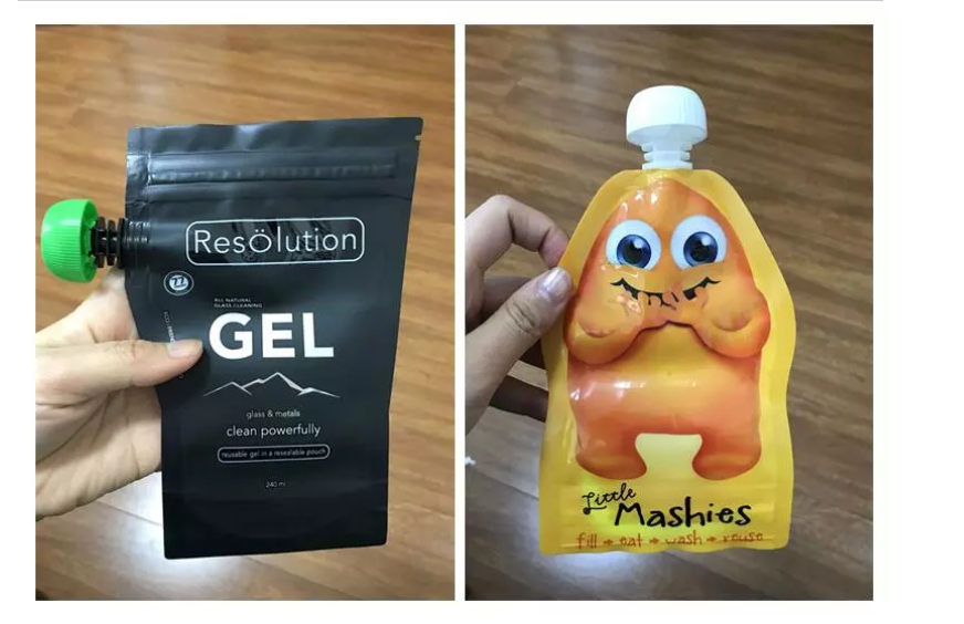 BPA Free 100mic Aluminum Foil Spouted Pouches For Tomato Paste Stand Up Spout Pouch Bags