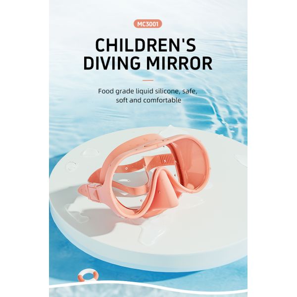 Tempered Glass Snorkel Gear Set Low Volume Mirrored Frameless Snorkel Mask