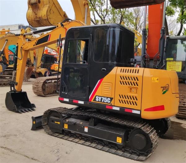Usada em bom estado Orange Sany75C Excavator 7280Kg Com 0,12 ~ 0,32m3 Capacidade de balde