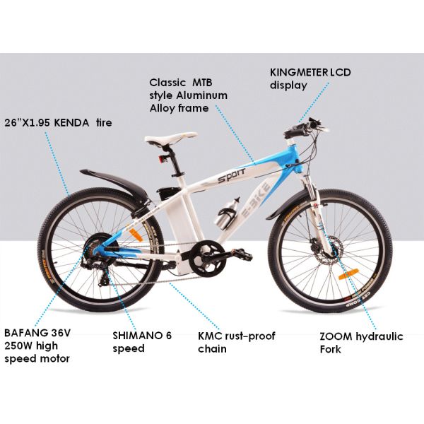 Full Suspension Electric Mountain Bicycles 250W 36V 65km 6 Speed