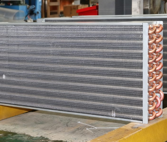 Copper Tube Aluminum Fin Condenser 50mm Tube HVAC Heat Exchanger