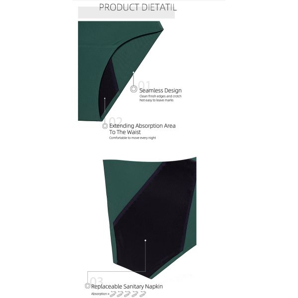 Female Eco Friendly Period Panties Underwear Ladies Thread 50ml Absorption Cotton Physiological