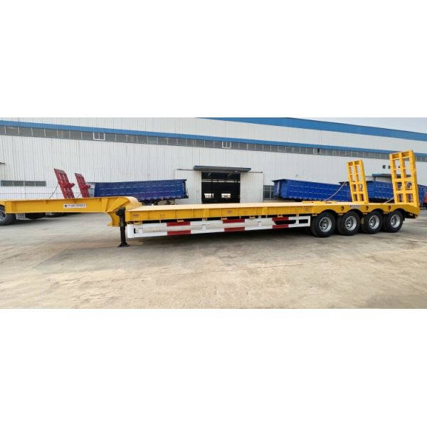 2023 TITAN Best Selling 4 Axle 80-100 Ton Excavator Lowbed Semi Heavy Haul Trailer for Sale Manufacturers