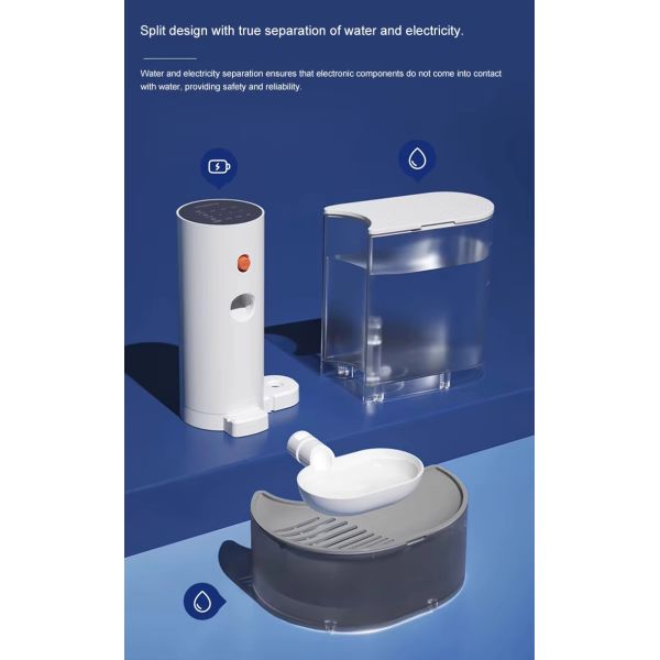 330*235*250 mm Automatic Smart Cat Fountain Water Dispenser with Wireless Dirty Water Separation and Live Clean Function
