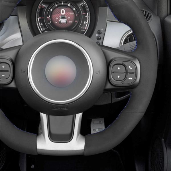 MEWANT New Design Fashion For Abarth 595 595C 695 695C Fiat 500 500C D Type Suede Universal Steering Wheel Cover New 2pc MOQ