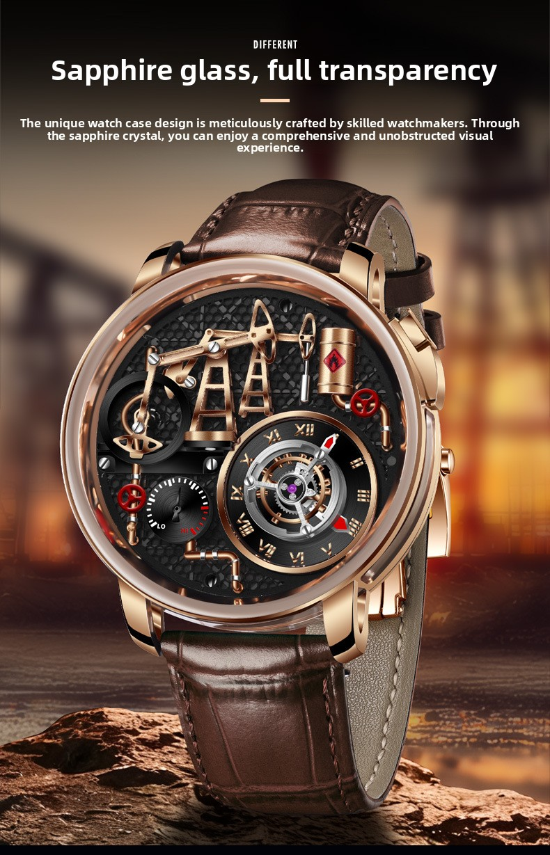 Water Resistant Men's Luxury Wristwatch Elegant Design Durable Strap Suitable Business Casual and Formal Occasions