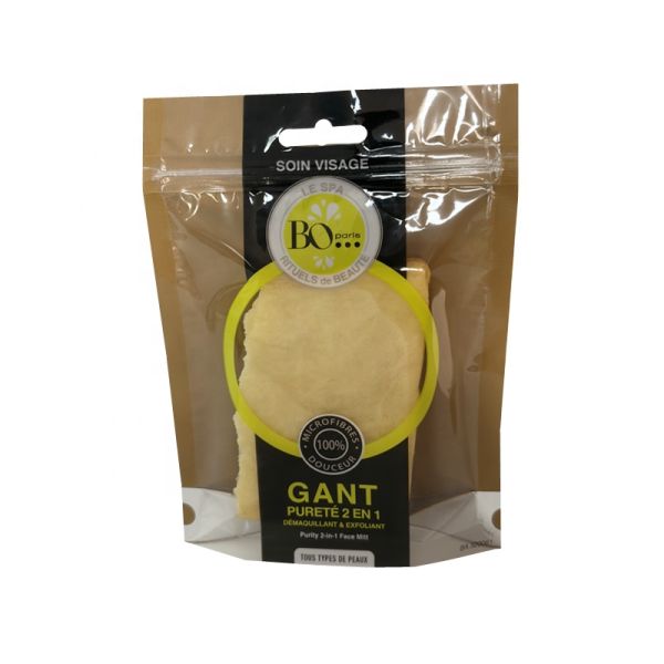 Gravure Printing Custom Branded Packaging Face Mitt Packing Ziplock Seal Cosmetic Bag