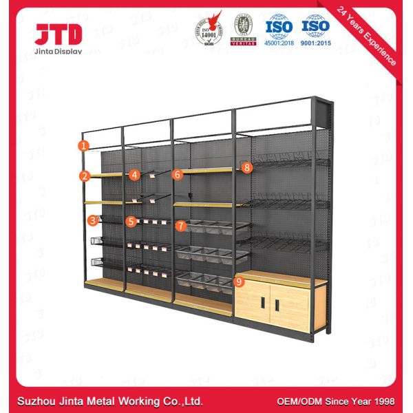Modern Large Supermarket Display Shelving With Durable And Sturdy Display Shelf