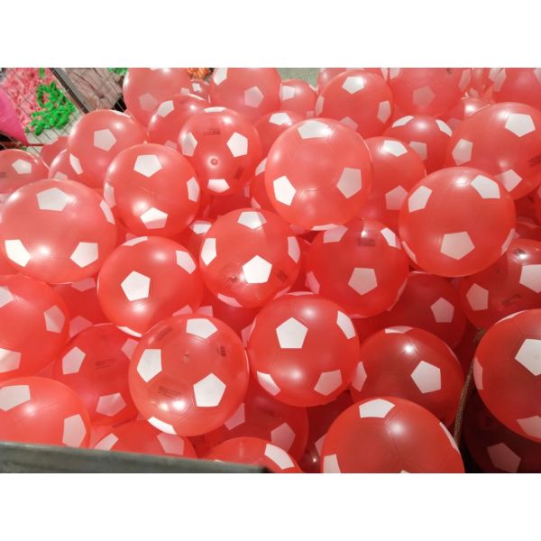 Inflatable PVC Gym Ball , 20CM Transparent Pink Soccer Ball For 3 Ages Kids