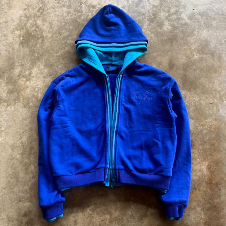 Custom Hoodies Heavy Weight Cotton French Terry Cropped Boxy Double Three Layers Zipper Hoodie for Men