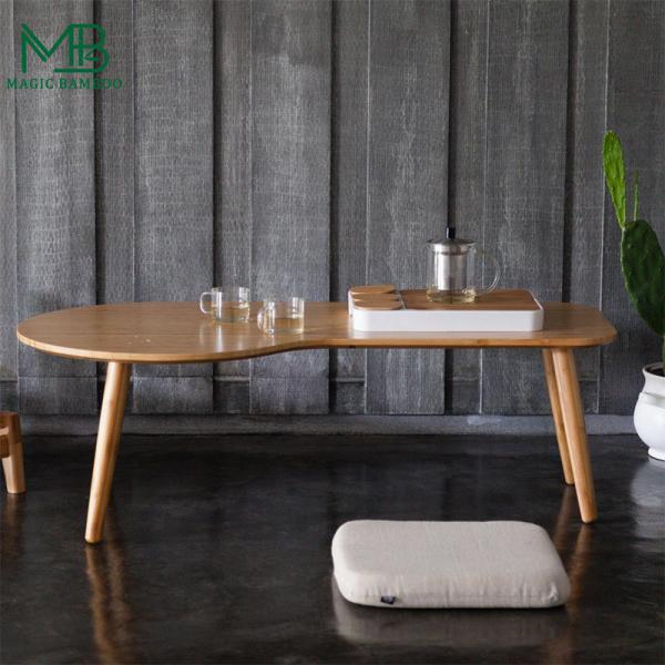 Mesa de café de madeira de bambu para escritório