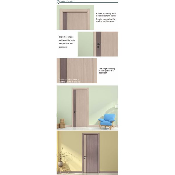 Modern Composite Mahogany Solid Wood Door 2.1m Height Waterproof Crackproof