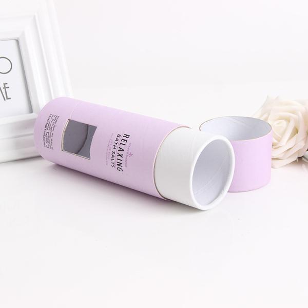 OEM Cosmetic Paper Tube with Window for Bath Salt Packaging Personal Care Paper Cylinder