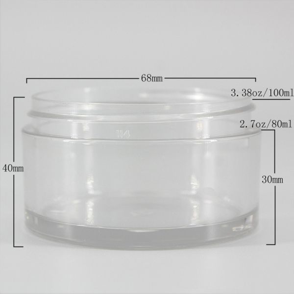 Tarros cosméticos 60g 2.7oz del claro plástico del ANIMAL DOMÉSTICO