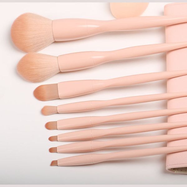 Nylon Fiber Face Foundation Brush , Compact Powder Brush Gray Straight Design