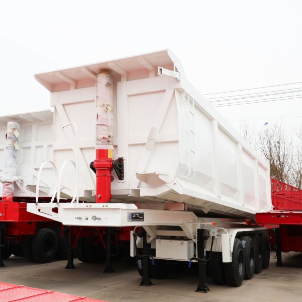351-450hp Half Pipe Rear Dump Truck Trailer Tipper Semi Trailer with 4 Axles 40cbm 80tons