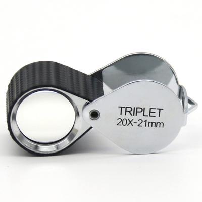 Ampliação portátil da lupa da joia da lente 21mm da objetiva tripla de 20X