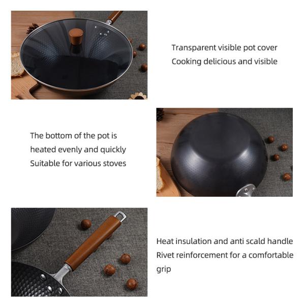 Best Selling Cast Iron Cooking Pan Black Extra Large Wok Cocina Non-Stick Frying Pan Kitchen Wok Pan
