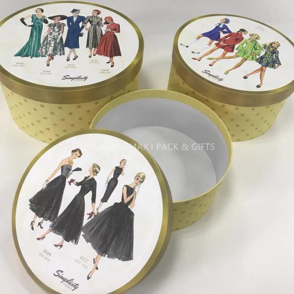 Rigid Paper Branded Gift Boxes With Lids , Custom size Round Cylinder Gift Box Packing