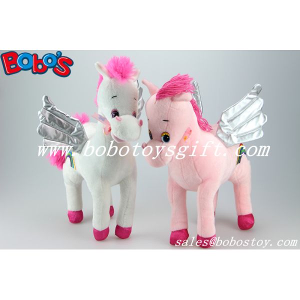 36cm New Best Selling Plush Stuffed White Angel Horse Soft Wild Animal