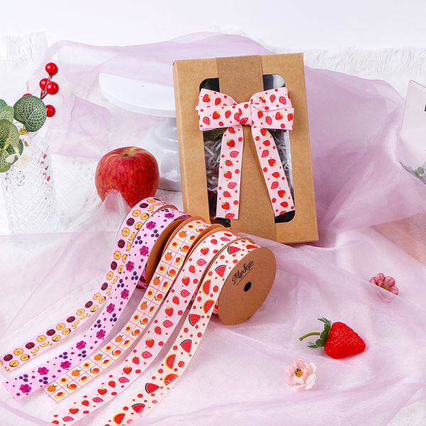 Single Face Printed Grosgrain Ribbon for Summer Fruits Craft Gift Box Packaging by MSD