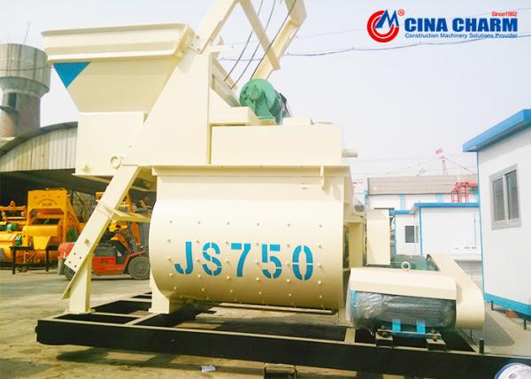 Twin Shaft Discharge 0.75m3 JS750 Concrete Mixer Machine