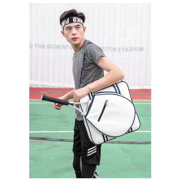 BOLSA DE TENÍS BOLSA de hombro BOLSA de cuerpo cruzado BOLSA DE BADMINTON BOLSA de raqueta rayada multifunción para hombres y mujeres