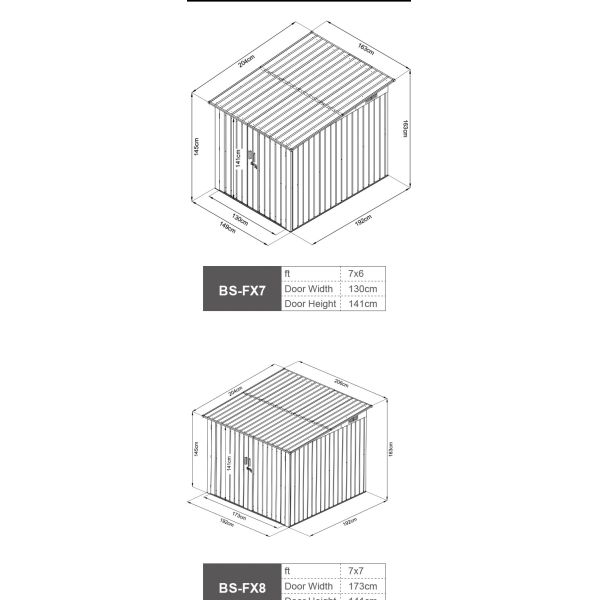 141cm Metal Bike Storage Shed 6ft X 4ft Customized For Roof / Wall