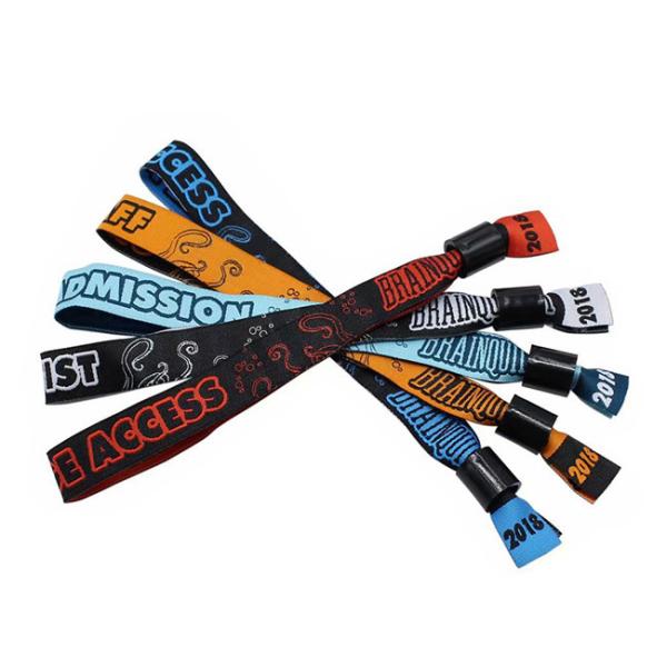 Personalised Festival Wristbands , Customized Polyester Wrist Band With Adjustable Buckle