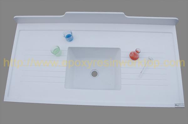 Molded marine edge white epoxy resin laboratory countertops strong alkali resistance