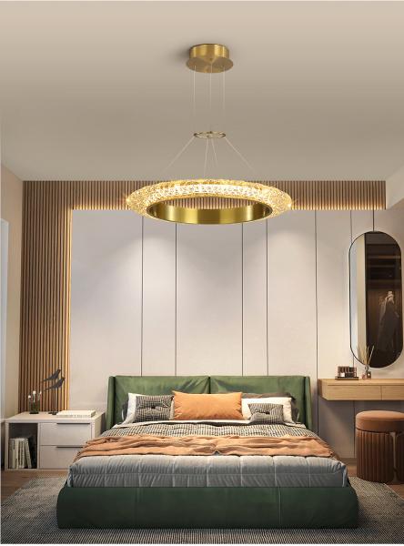 Luxury Crystal Chandelier For Living Room Round Creative Design gold pendant light(WH-CY-219)
