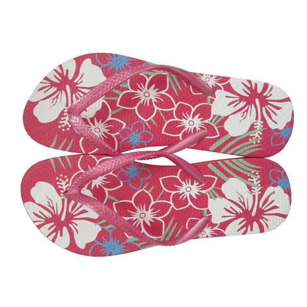 V strap full color printed Women Flip flops thongs slipers manufacturers